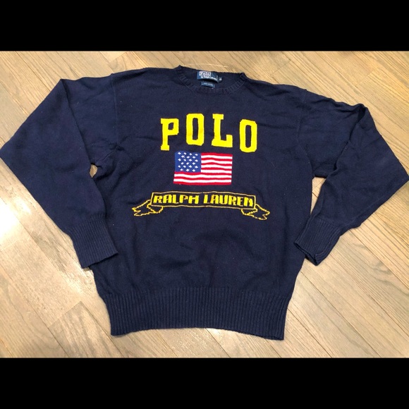 Polo Ralph Lauren Other - Polo Ralph Lauren vintage flag banner knit sweater